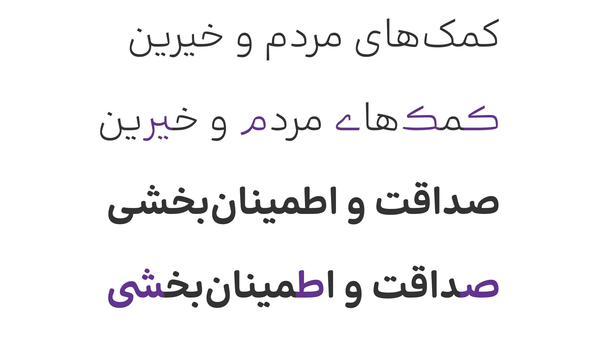 حروف جایگزین فونت بنیاد کودک
