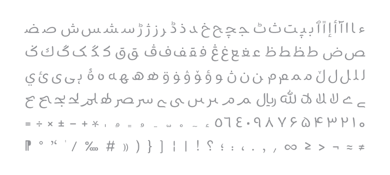 اعداد و حروف در فونت برنا