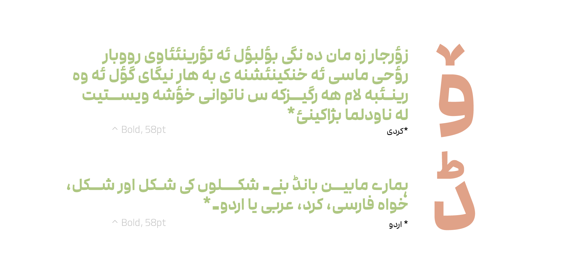فونت کردی و اردو مدام