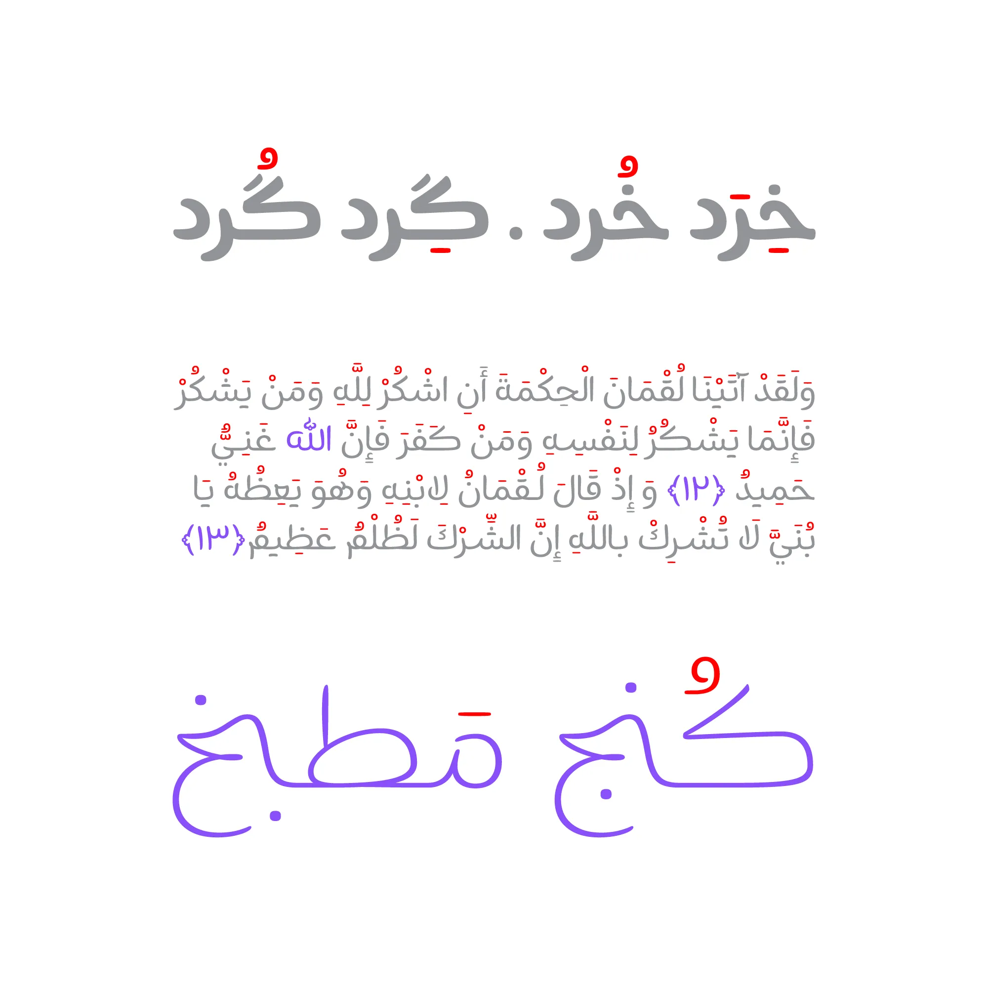 اعراب رنگی فونت برنا