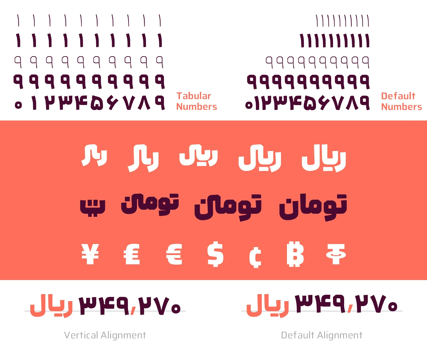 اعداد فونت لحظه با پشتیبانی از خطوط هم عرض