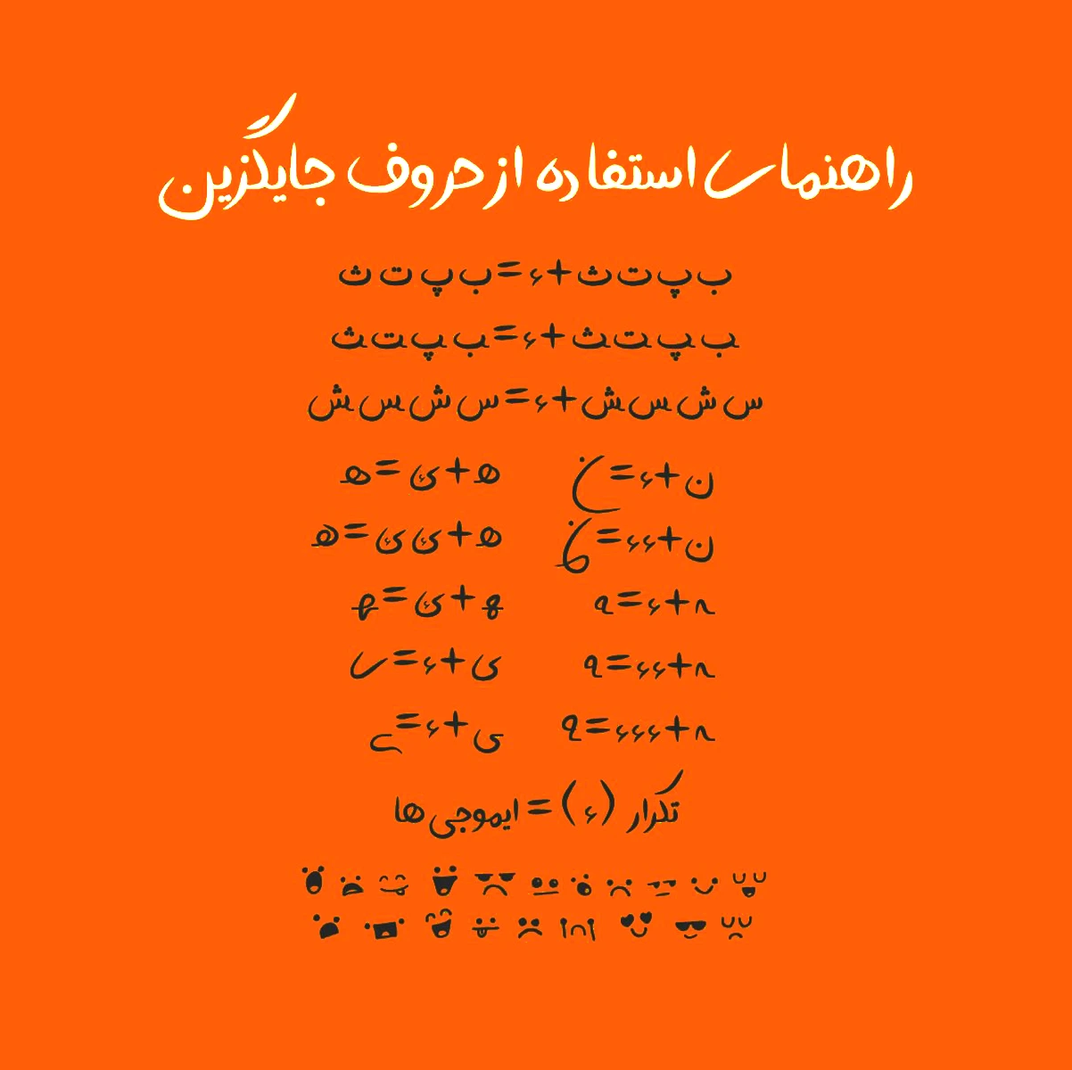 حروف جایگزین فونت تیام