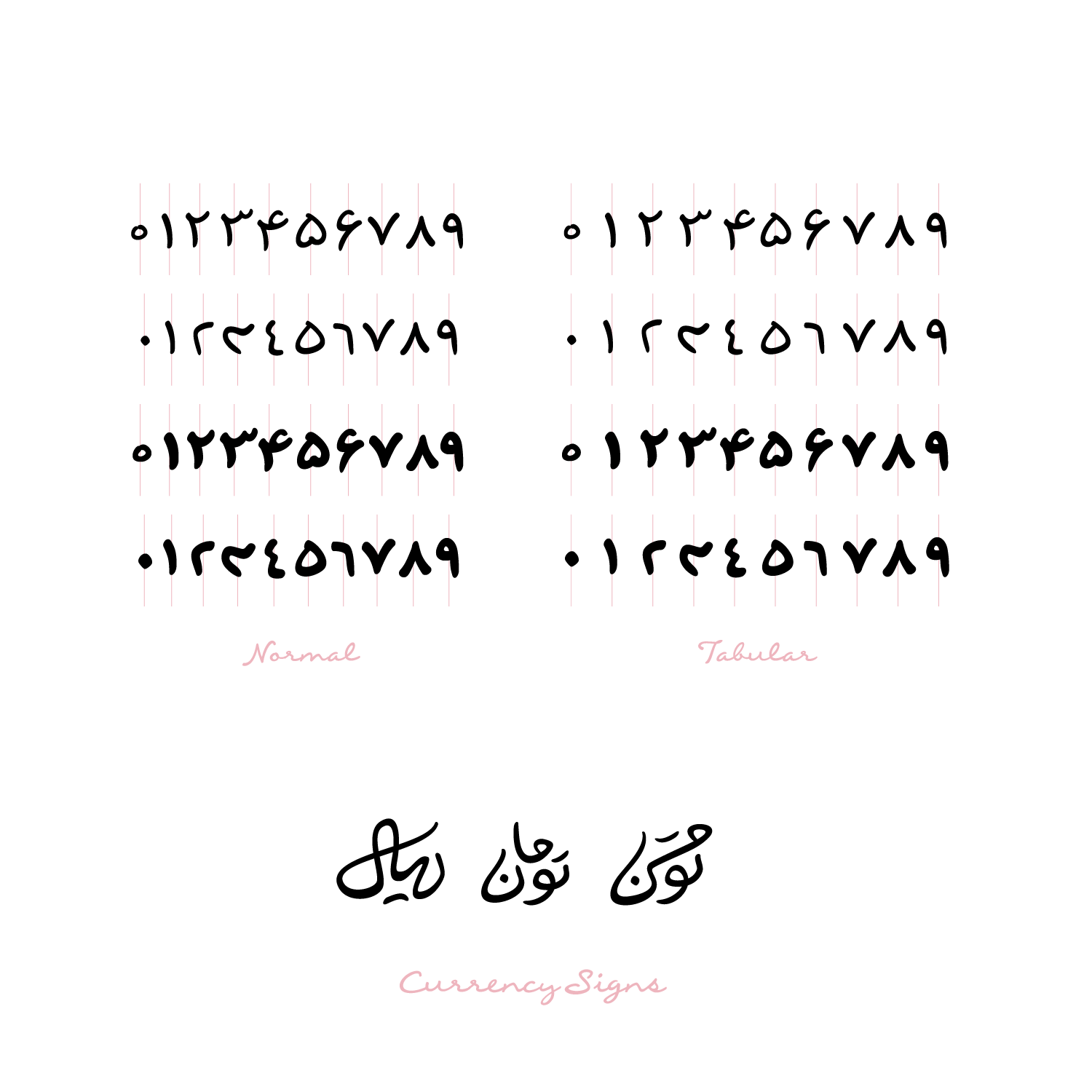 اعداد فارسی و عربی فونت هایکو