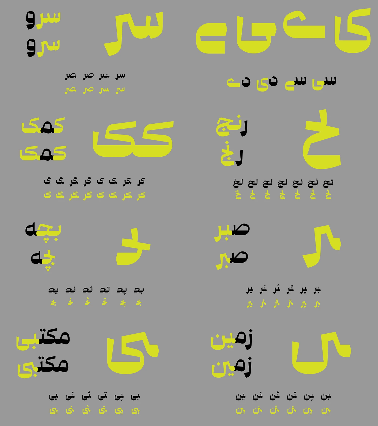 حروف جایگزین در فونت کوآلا